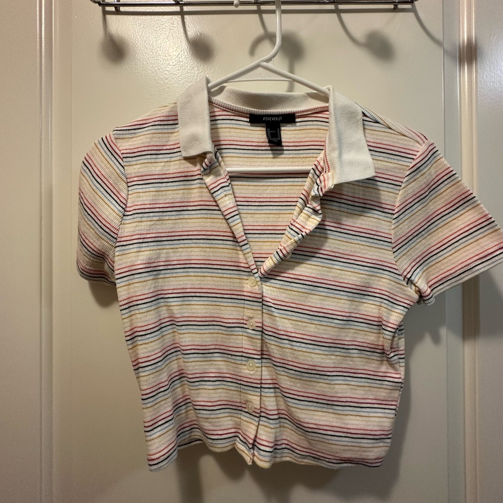 Forever 21 Striped Collared Shirt